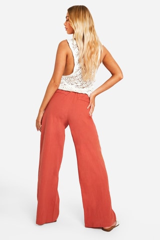 Pantalon wide legs - Rouge brique