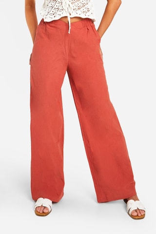Pantalon wide legs - Rouge brique