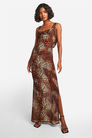 Robe longue - Marron et noir