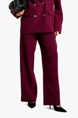 Pantalon wide legs taille haute - Bordeaux