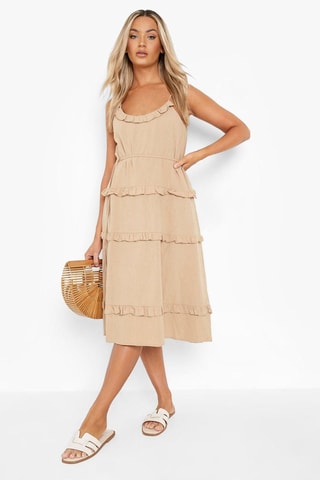 Robe volantée - Beige