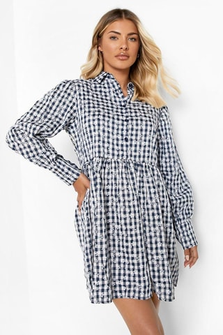 Robe patineuse - Bleu marine et blanc