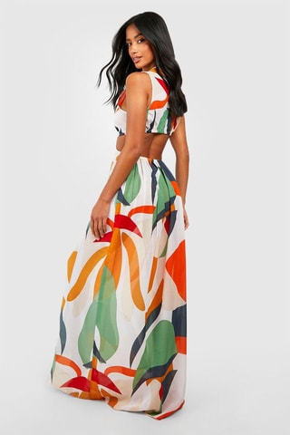 Robe de plage - Blanc et orange