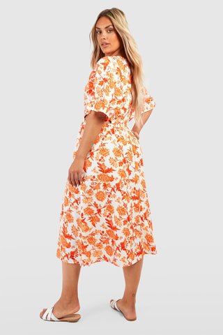 Robe patineuse - Orange et blanc