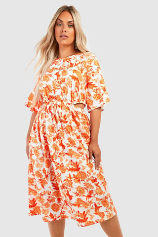 Robe patineuse - Orange et blanc