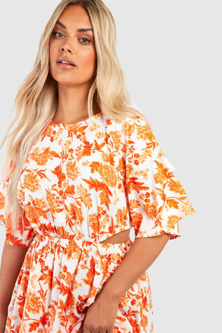 Robe patineuse - Orange et blanc