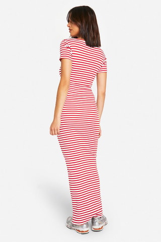 Robe longue - Rouge et blanc