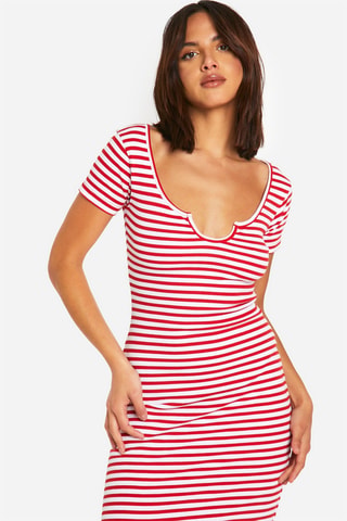 Robe longue - Rouge et blanc