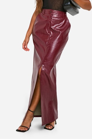 Jupe longue taille haute - Bordeaux