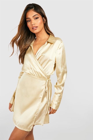 Robe portefeuille - Beige