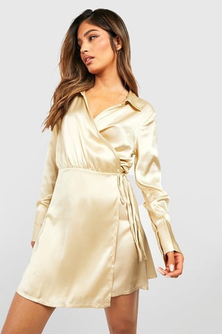 Robe portefeuille - Beige