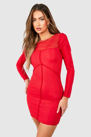 Robe fourreau - Rouge