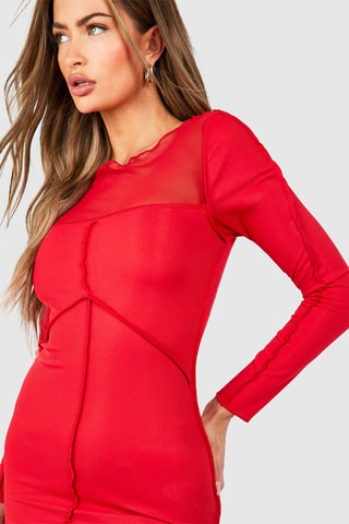 Robe fourreau - Rouge