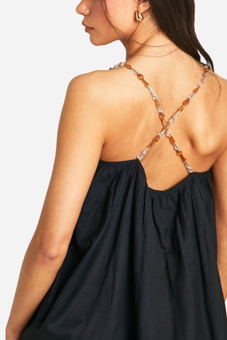 Robe trapèze en lin - Noir