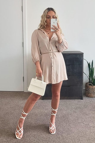 Robe chemise - Rose poudré