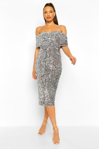 Robe midi - Argenté
