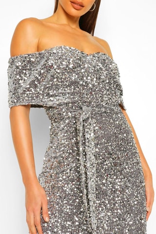 Robe midi - Argenté