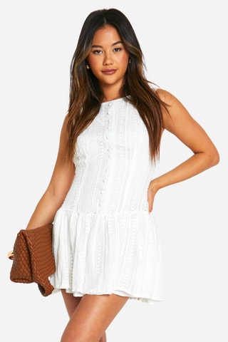 Robe patineuse en broderie anglaise - Ivoire