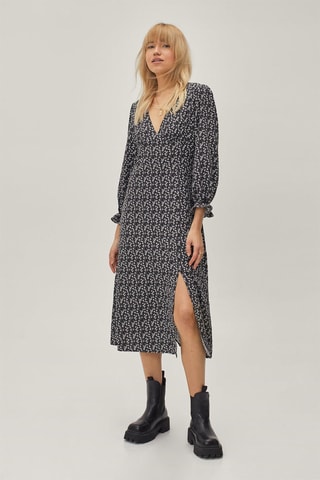 Robe midi - Bleu marine