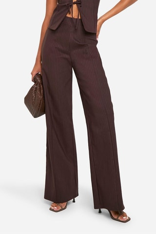 Pantalon wide leg - Marron