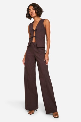Pantalon wide leg - Marron