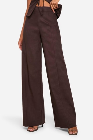 Pantalon wide leg - Marron