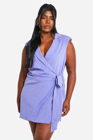 Combishort trompe-l’œil - Bleu cobalt