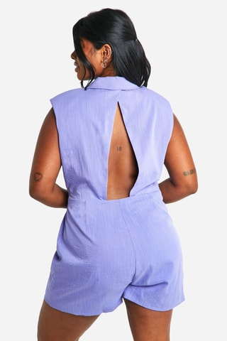 Combishort trompe-l’œil - Bleu cobalt