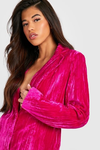 Robe droite en velours - Fuchsia