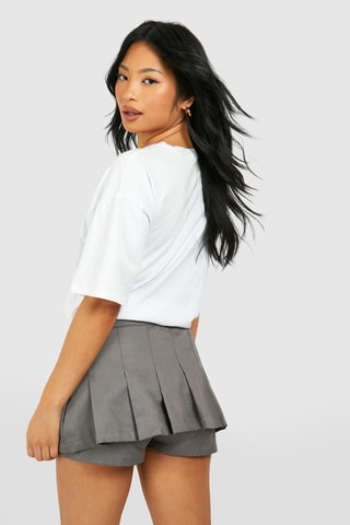 Jupe-short plissée - Gris