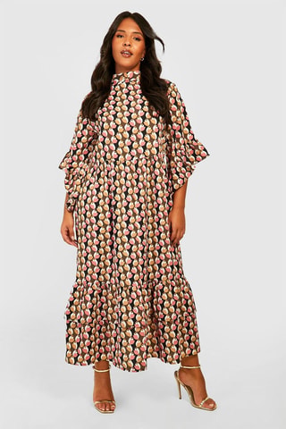 Robe patineuse - Noir et marron