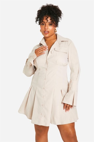 Robe chemise - Taupe
