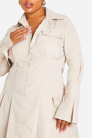 Robe chemise - Taupe