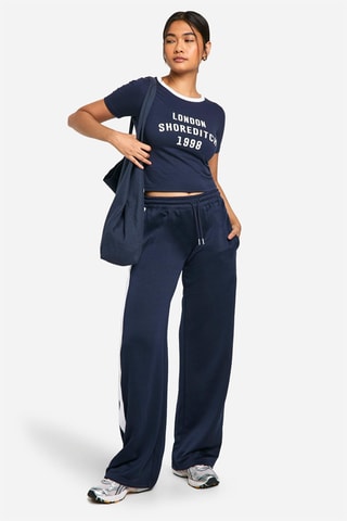 T-shirt cropped - Bleu marine
