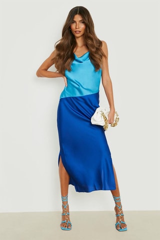 Robe droite - Turquoise et bleu marine