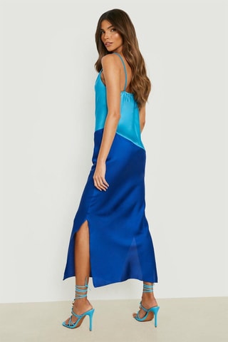 Robe droite - Turquoise et bleu marine