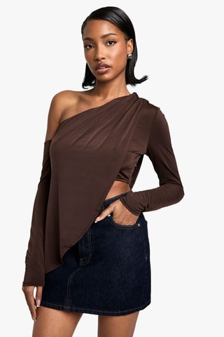 Top asymétrique - Marron