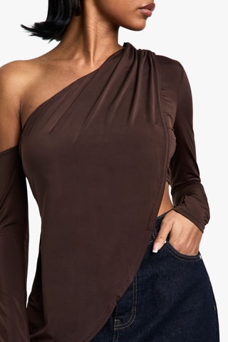 Top asymétrique - Marron