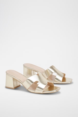 Mules à talons - Doré