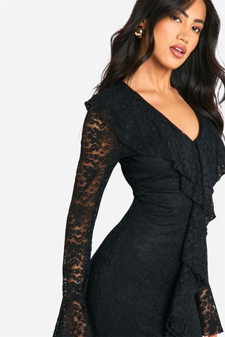 Robe longue en dentelle - Noir