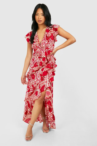 Robe longue - Rouge et blanc