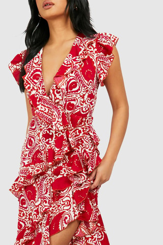 Robe longue - Rouge et blanc