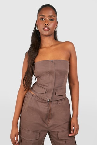 Top bustier - Marrón