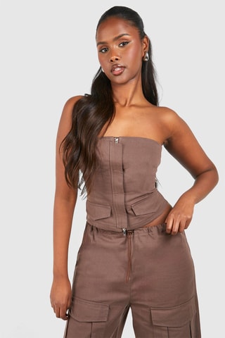 Top bustier - Marrón
