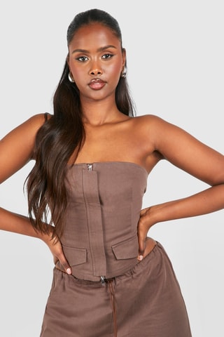 Top bustier - Marrón