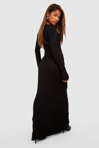 Top et jupe longue taille haute - Noir