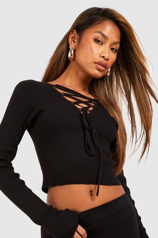 Top et jupe longue taille haute - Noir