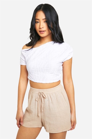 Crop top en dentelle - Blanc
