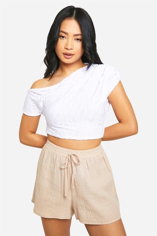 Crop top en dentelle - Blanc