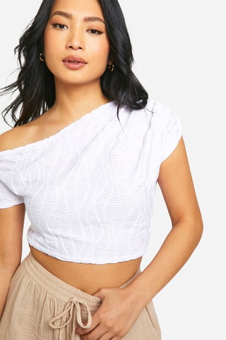 Crop top en dentelle - Blanc